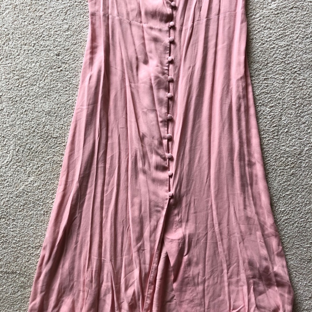 NEW LOOK Pink S/S Button Down Midi Pretty Dress 4 - Picture 6 of 10